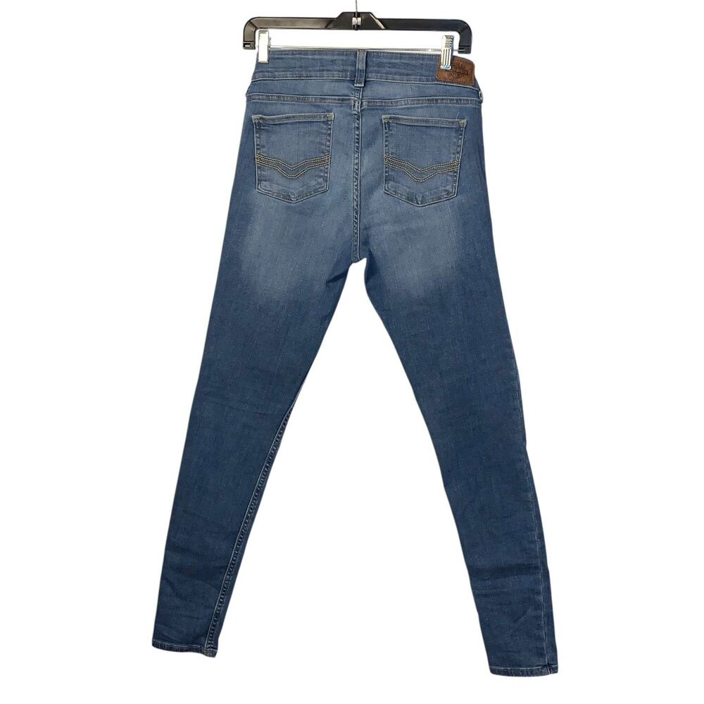 Harley Davidson SKINNY Womens 28 Blue Motorcycle Rider Biker Jeans - Picture 2 of 7